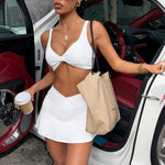 Women's summer sports yoga strap bra and skirt two-piece suit