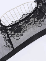 1pcs Plus Size 1XL-4XL Sexy Lace Women's Bras No Pad Breathable Sexy Lingerie 3/4 Cup Black Female Underwear Perspective Bra