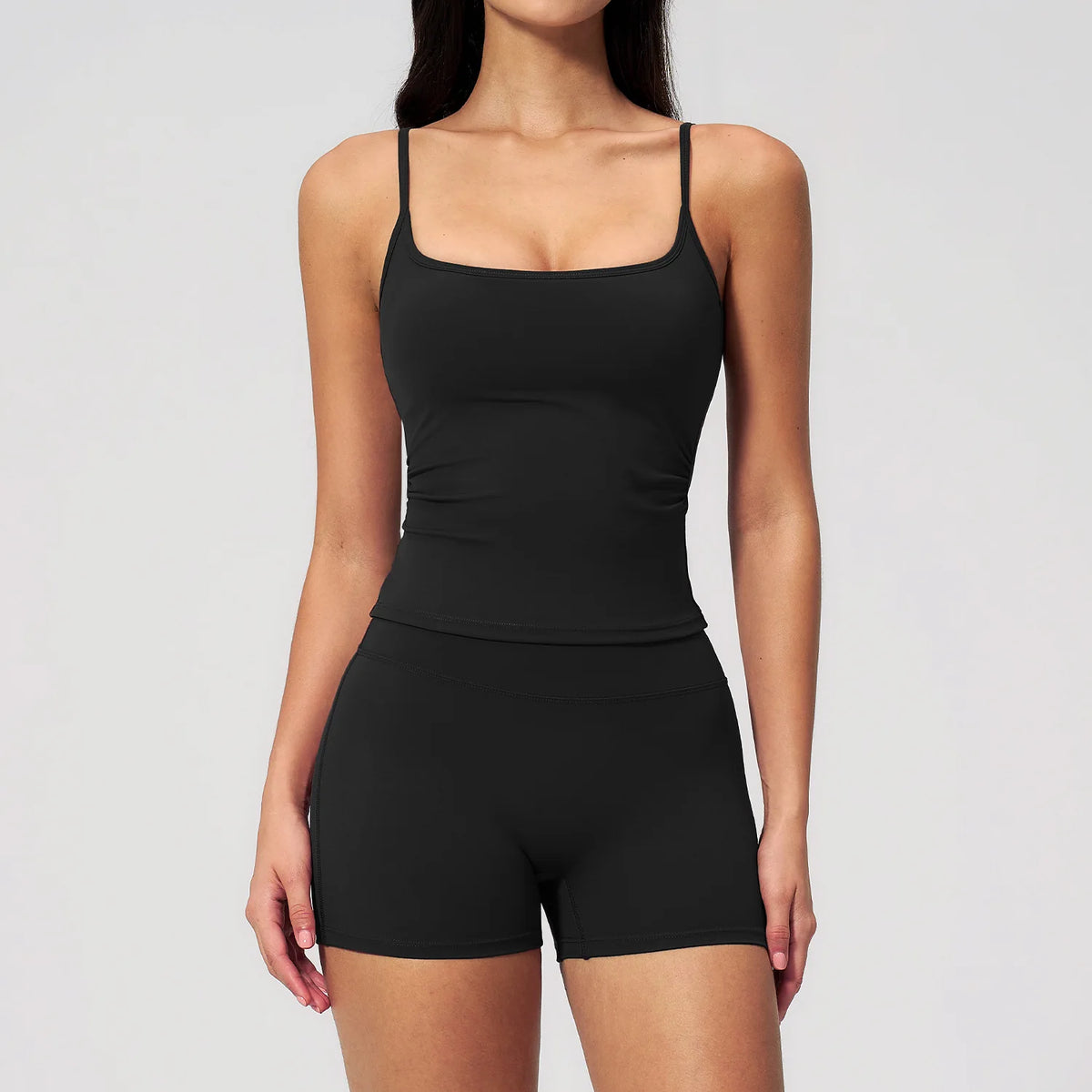 2 Piece Shaved Yoga Sets Women Hip Lifting Shorts Fitness Suit Outdoor Leisure Running Slimming Sports Vest Workout Tracksuit