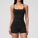 2 Piece Shaved Yoga Sets Women Hip Lifting Shorts Fitness Suit Outdoor Leisure Running Slimming Sports Vest Workout Tracksuit