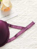 Women's sexy glossy solid color underwear with steel rims gathered push ups breathable daily comfortable bra A2124