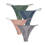 4Pcs/Set Women G-String Thongs Seamless Panties Sexy Lingerie Low Rise Female G-String High Cut Pantys Underwear