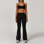 2/3PCS Yoga Suit Women Tracksuits Gym Clothes Workout Flared Pants Zipper Long SleeveAthletic Wear Female Sports Yoga Clothing
