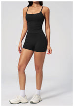 2 Piece Shaved Yoga Sets Women Hip Lifting Shorts Fitness Suit Outdoor Leisure Running Slimming Sports Vest Workout Tracksuit