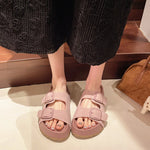 Women Leisure Slippers Retro Trend With Buckles Female Summer Casual Shoes Comfortable Beach Slides Girls Platform Sandals
