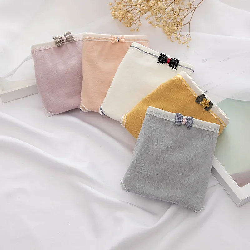 1Pc Women's Underwear Cotton Panties Comfort Briefs Low Waist Seamless Underpants Solid Color Lingerie