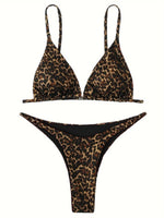 2025 Sexy Leopard Brazilian Bikini Women Swimsuit Female Thong Swimwear Two Pieces Bikini Set Mini Micro Bathing Suit Swim Lady