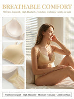 Women Nude Wireless Bra Seamless Padded Breathable Comfort Bra High Elasticity Moisture-wicking Everyday Lounge Bralette B6122
