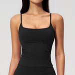 Juren Gym Tank Top With Built In Bra Women's Yoga Clothing Summer Running Square Neck Fitness Vest Beautiful Back Sports Workout