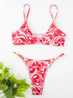 11 Colors Sexy Ribbed High Cut Bikini Women Swimwear Female Swimsuit Two-piece Bikini Padded set Bather Bathing Suit Swim V7111B