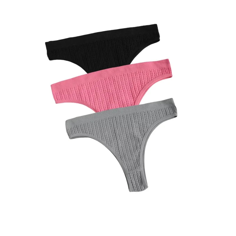 3Pcs/Set Seamless Panties Women Low Waist Briefs Soft Underwear Solid Color Sexy Lingerie Female Underpants Stretch Panty