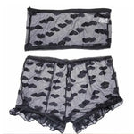 Strapless Bra Set Women Intimates Sheer Gauze Ruffles Lingerie Set Sexy Underwear Fancy Temptation Erotic Lingerie Bikini