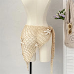 New 3D Star Hollow Out Crochet Knitted Sarong Pareo Beach Dress Beach Wear Beachwear Beach Cover Up Cover-upsFemale Women V7309