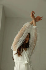 Custom Pearl Bride Robe For Women Luxury Beach Wedding Morning Bathrobe Female Short Pajamas Birthday Photo Shoot Boudoir