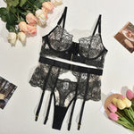 Two-piece Women's Set G-string Transparent Underwear Lolita Romantic Lingeries Set Sexy Bra and Panties Sets Lingerie for Woman