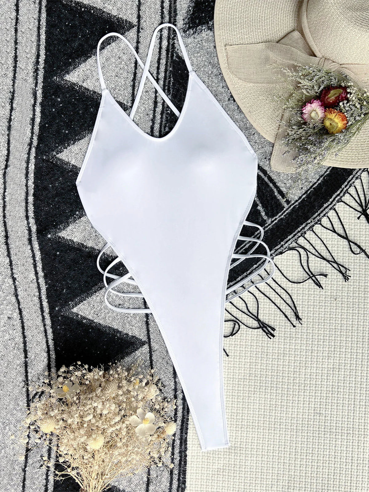 DEKA Backless One Piece Swimsuit Vintage V-neck Swimwear Women Bathing Swimming Suit Female Summer Beachwear Bodysuit