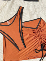With Skirt Bandeau Brazilian Bikini Women Swimwear Female Swimsuit Three-pieces Bikini Set Bather Bathing Suit Swim Beachwear