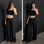 High Waist Wide-Leg Yoga Joggers for Women, Female Casual Tracksuit Bottoms, Straight Outdoor Baggy Sweatpants