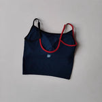 Women's Summer Color Block Yoga Fitness Vest Anti-Sagging One-Piece Camisole Fitness Suit for Active Wear