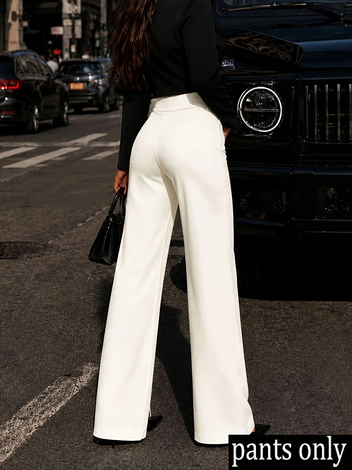 Elegant Wide Leg Pants High Grade Office Formal Straight Pants High Waist Hip Shaping Slim Fit Stylish Versatile Commuter Wear