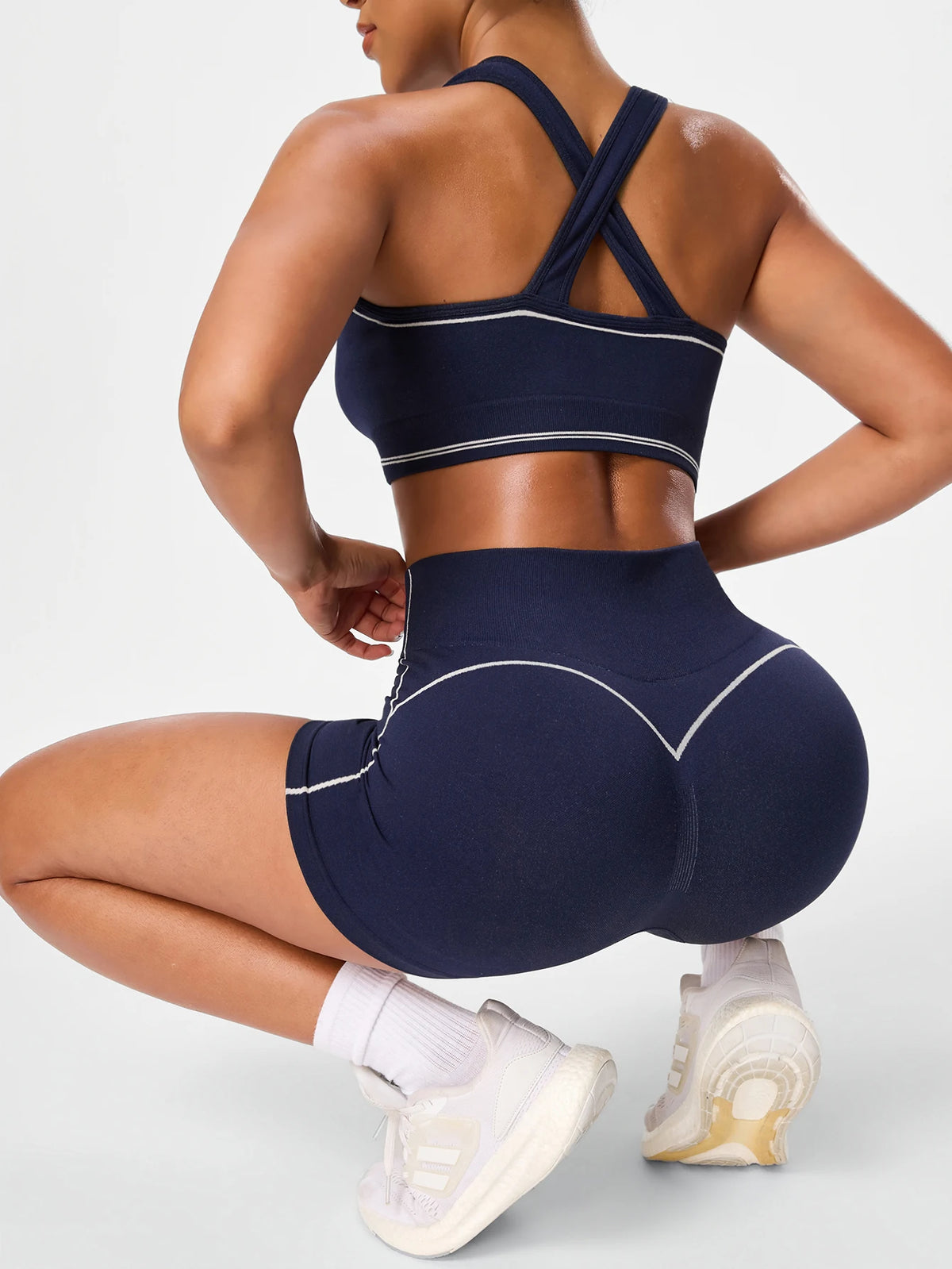 2pcs/sets Yoga Sport T-shirts Shorts Set Sportswear Woman Gym Seamless Workout Vest Shorts Leggings Activewear Women's Tracksuit