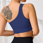 Women's Yoga Running Fitness Tops One Shoulder Sexy Strap Sports Tank Top One Shoulder Tight Solid Colour Running Underwear