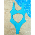 Sexy Tummy Cut Out Ribbed Backless One Piece Swimsuit Women Swimwear Female High Leg Cut Padded Bather Bathing Suit Swim K5263