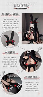 Japanese Anchor Live Show Bunny Girl Bodysuit Cosplay Costume Women Sexy Lingerie Set Teddy Bodystocking Rabbit Outfits