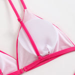 Summer 4 Piece Bikinis Sets Women Black White Mesh Half Sleeve Cover Up with High Waist Panties Swimsuit Bathing Suit Swimwear