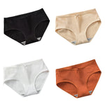 4Pcs/Set Women Cotton Panties Low Waist Briefs Breathable Comfort Underwear Sexy Lingerie Solid Color Underpants Intimates M-XL