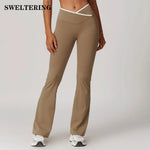 Bell-bottoms Tights Yoga Leggings Women Fitness Leggings Running Cycling Pants Sports Leggings High Waist Workout Gym Clothing