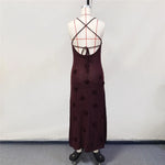 Elegant 3d Flower Knitted Dresses For Women V-neck Backless Sleeveless Lace Up Female Maxi Dress Summer Lady Beach Dress V6211