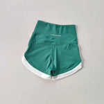 High Waist Women's Yoga Fitness Shorts Breathable Casual Pants Lifting Buttocks Contrasting Color Buttocks Yoga Pants