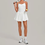 Women's Tennis Skirt Dress Sports Fitness Golf Beautiful Back Slim-fit One-Piece Training Workout Gym Anti-exposure Yoga Dress