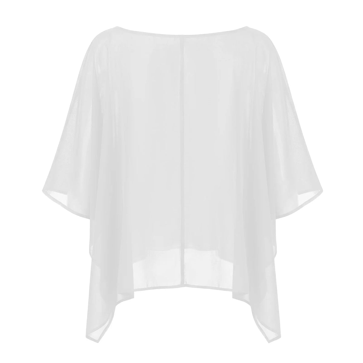 Women Summer Holiday Beach Sheer T-shirts Short Sleeve Tops Oblique Neck Solid Color See-through Irregular Party Clubwear