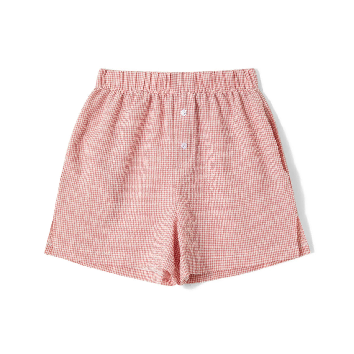 Summer Womens Casual Shorts Elastic Waist Plaid/Striped Print Button Front Shorts Casual Beach Going Out Pants