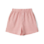 Summer Womens Casual Shorts Elastic Waist Plaid/Striped Print Button Front Shorts Casual Beach Going Out Pants