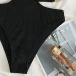 Sexy Ribbed Underwired Bra Cup Female Swimwear One Piece Swimsuit Women Backless Monokini High Cut Bathing Suit Swim Bodysuit
