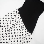 FDYOUI Elegant Bandage Polka Dot Patchwork Evening Dresses Women's 2026 Summer Off Shoulder High Slit Pleated Long Party Dress