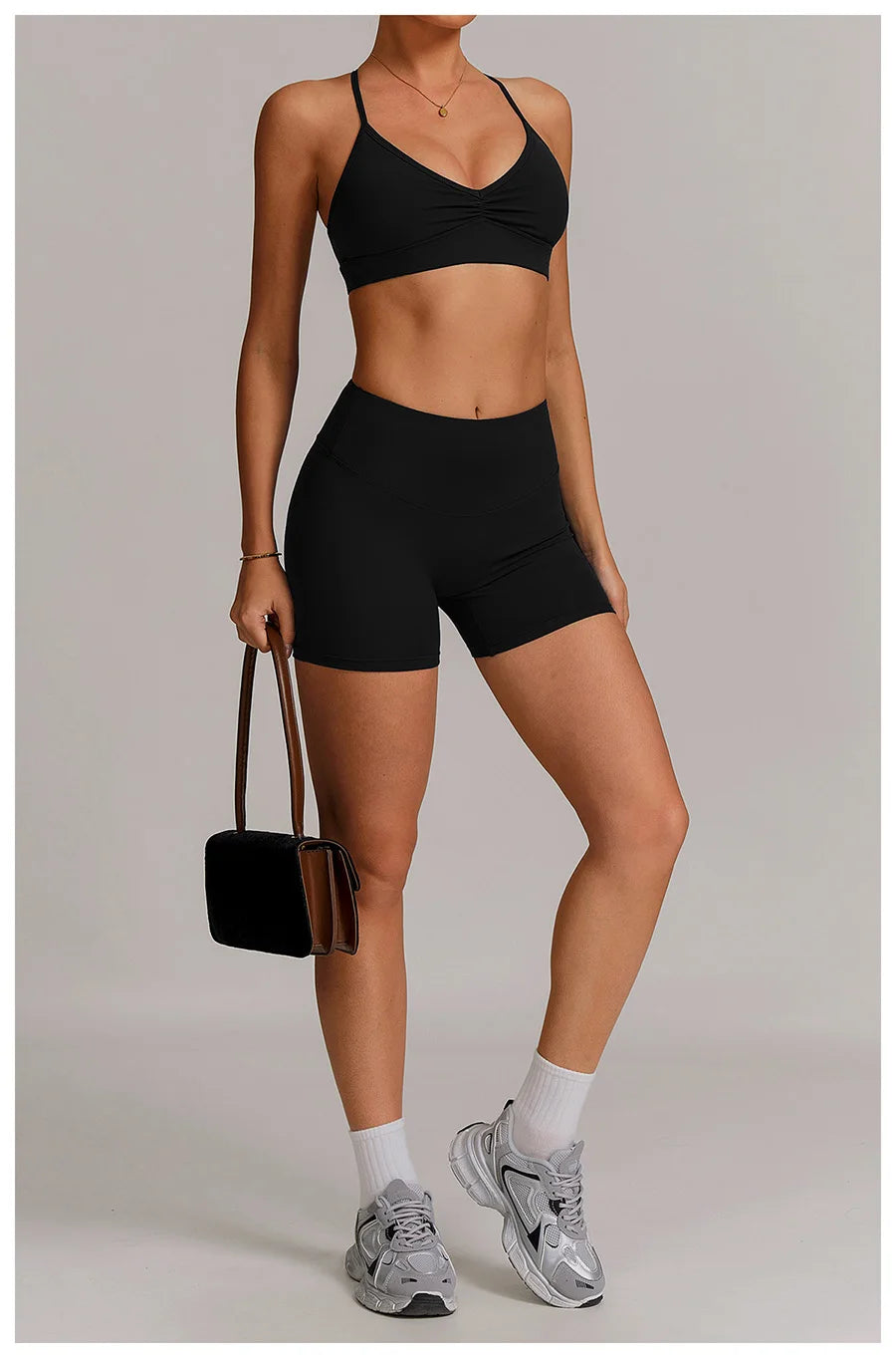 Women 2PCS Yoga Suit Sports Gym Set Tracksuit Workout Long Sleeve Shirt Fitness Flared leggings Short sleeve shorts running suit
