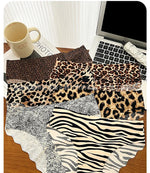 1pcs Seamless Panties Ladies Leopard Print Sexy Underwear Zebra Stripe Briefs Ice Silk Panty Invisible No Trace Solid Underpants