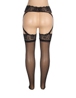 Luxury Lace Pantyhose Garter Belt Tights Cross Lace Waistband High Elastic Sexy Stockings Women Fashion Hosiery Plus Size XS-5XL