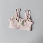 Women's Yoga Sports Bra Shock-Absorbing Gathered Front with Fine Strap Detailing Beautiful Back Design for Running Fitness Vest
