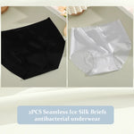 2PCS Seamless Ice Silk Briefs Women's Transparent Panties Sexy Breathable Underwear Female Stretch Erotic Korean Ultra Lingerie