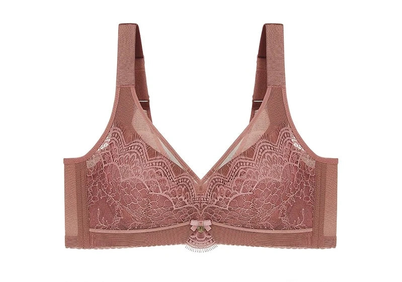 French Lace Minimizer Bra for Women U-Back Side Support Top Up Bra Anti-Sag Sexy Shapewear Underwear New Autumn OWD6017