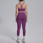 Women's Yoga Set Sports Fitness Running Beautiful Back Slim Fit Bra Hip-lifting High Waist Pants Workout Training Gym Suits