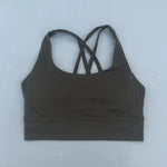 Solid Color Women Fitness Yoga Bra Top Soft Tight Comprehensive Training Jogging Gym Sports Underwear Cross Back With Chest Pad