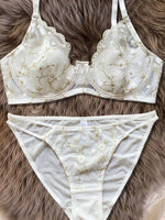 Summer Thin Lace Rabbit Ear Cup Deep V Beautiful Back Bra Set for Girls