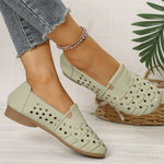 Concise Solid Hollow Flat Shoes for Women Summer Comfortable Shallow Women's Flat Shoes Slip On Walking Woman Flats Shoes