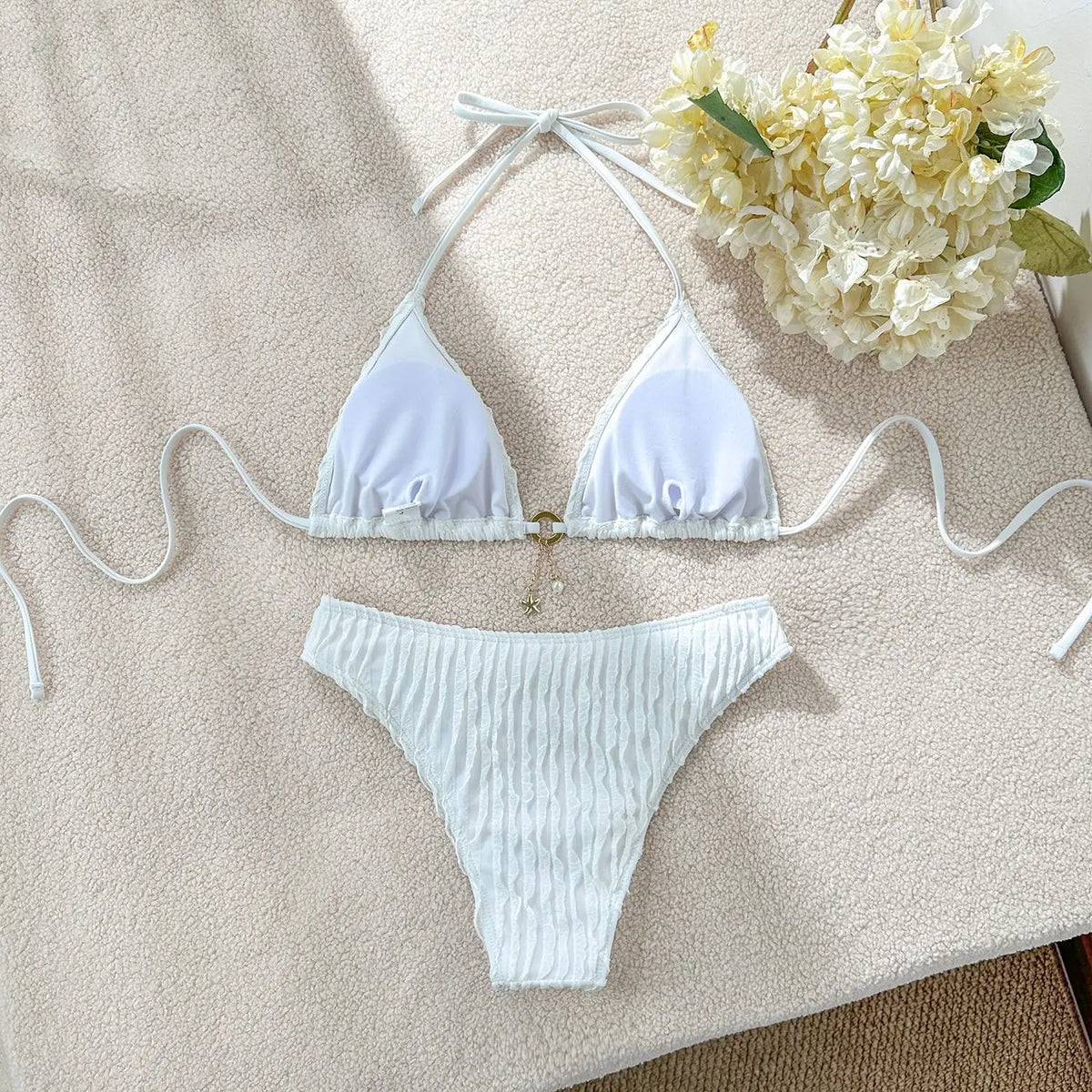 New White Sexy Bikinis Swimsuits Women's Swimwear Push Up Female Beach Swim Wear Bathing Suits Brazilian Bikini Set Pool Bather